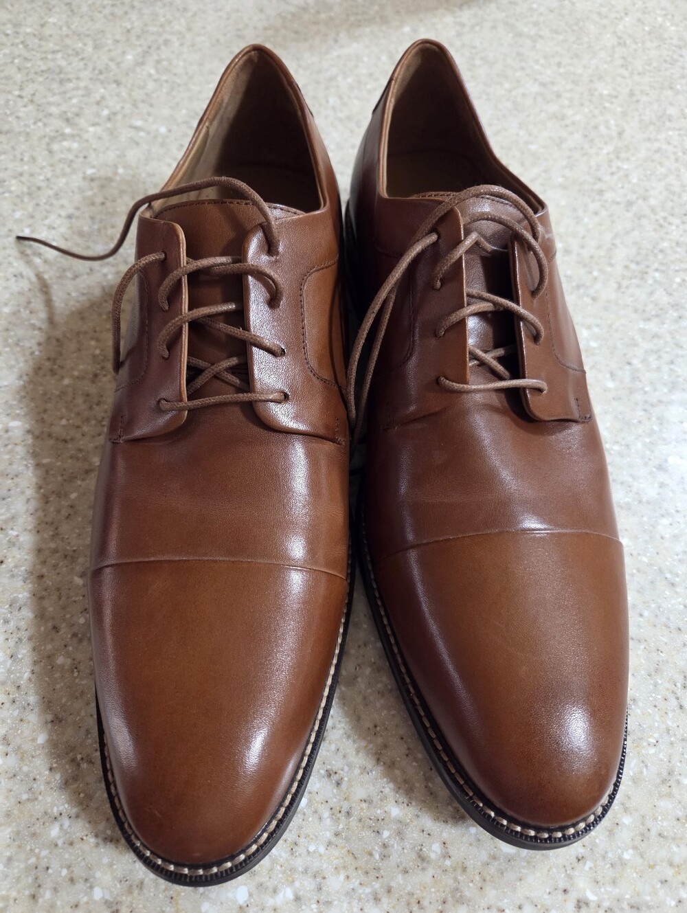 Cole Haan Brown Leather Cap-Toe Oxfords